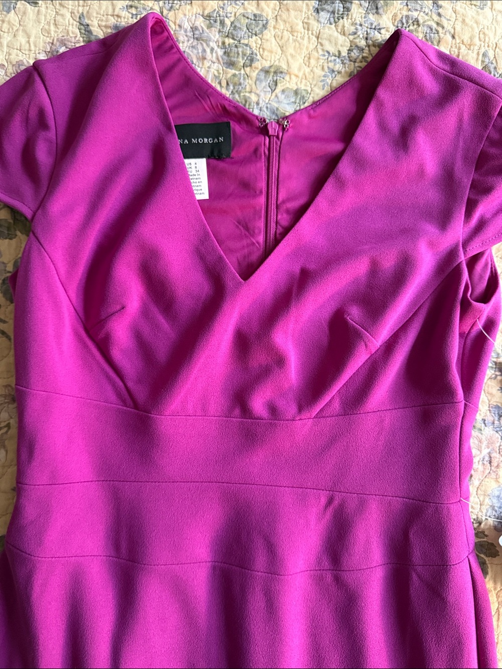Donna Morgan Fuchsia Midi Evening/Party Dress NWT | cocktail work Sorority Rush